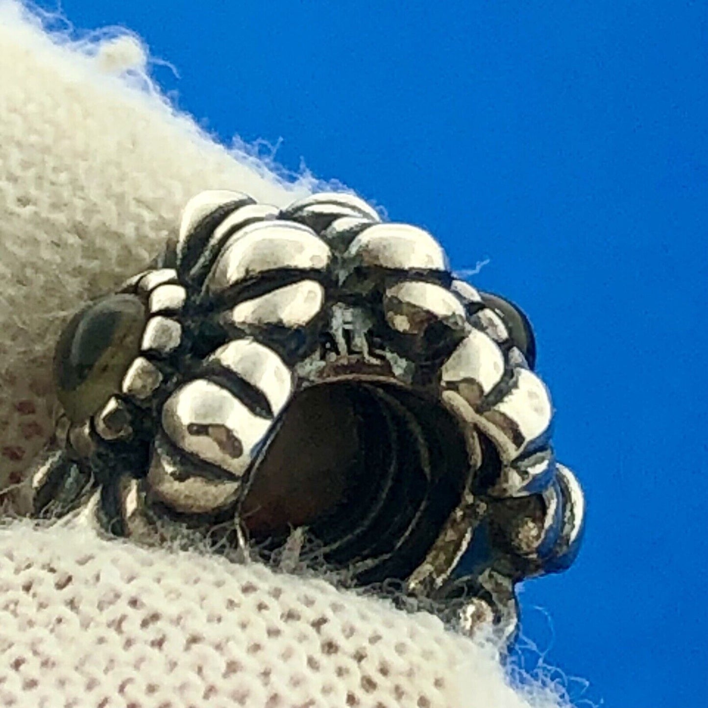 Authentic Pandora 925 Sterling Silver Purple Yellow CZ Floral Bead Charm