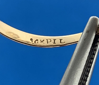 14K Yellow Gold Sapphire Diamond September Anniversary Empire Cluster Ring