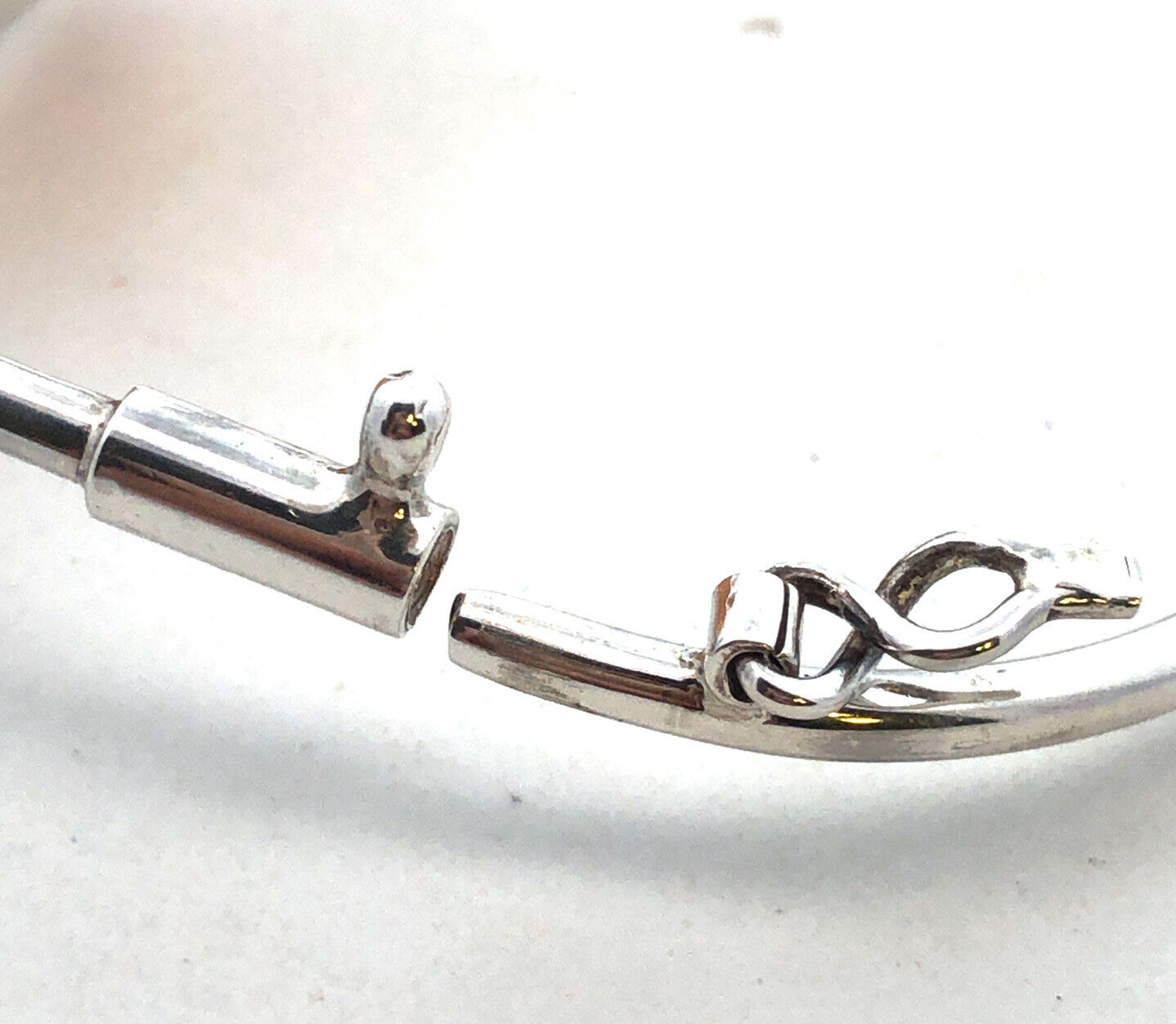 Vintage 925 Sterling Silver Trillion Amber Cabochon Hinged Vine Cuff Bracelet
