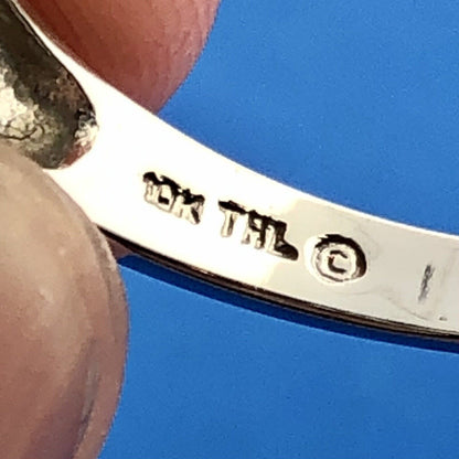 Designer Samuel Aaron THL 10K White Gold Sapphire Diamond Three Row Band Ring