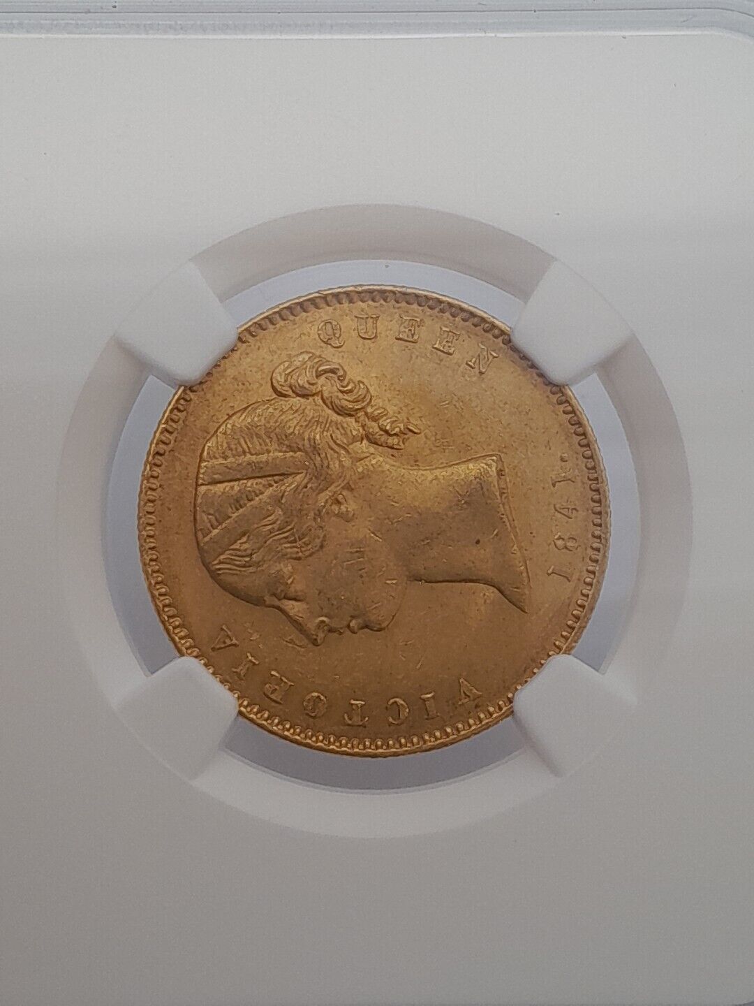 1841  C British India Mohur S & W-3.7 Type A/1 "W.W." Plain 4 NGC MS61 Gold Coin