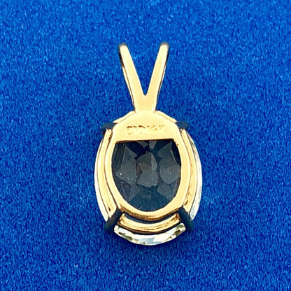 Designer 14K Yellow Gold Oval Seafoam Green Tourmaline Charm Pendant