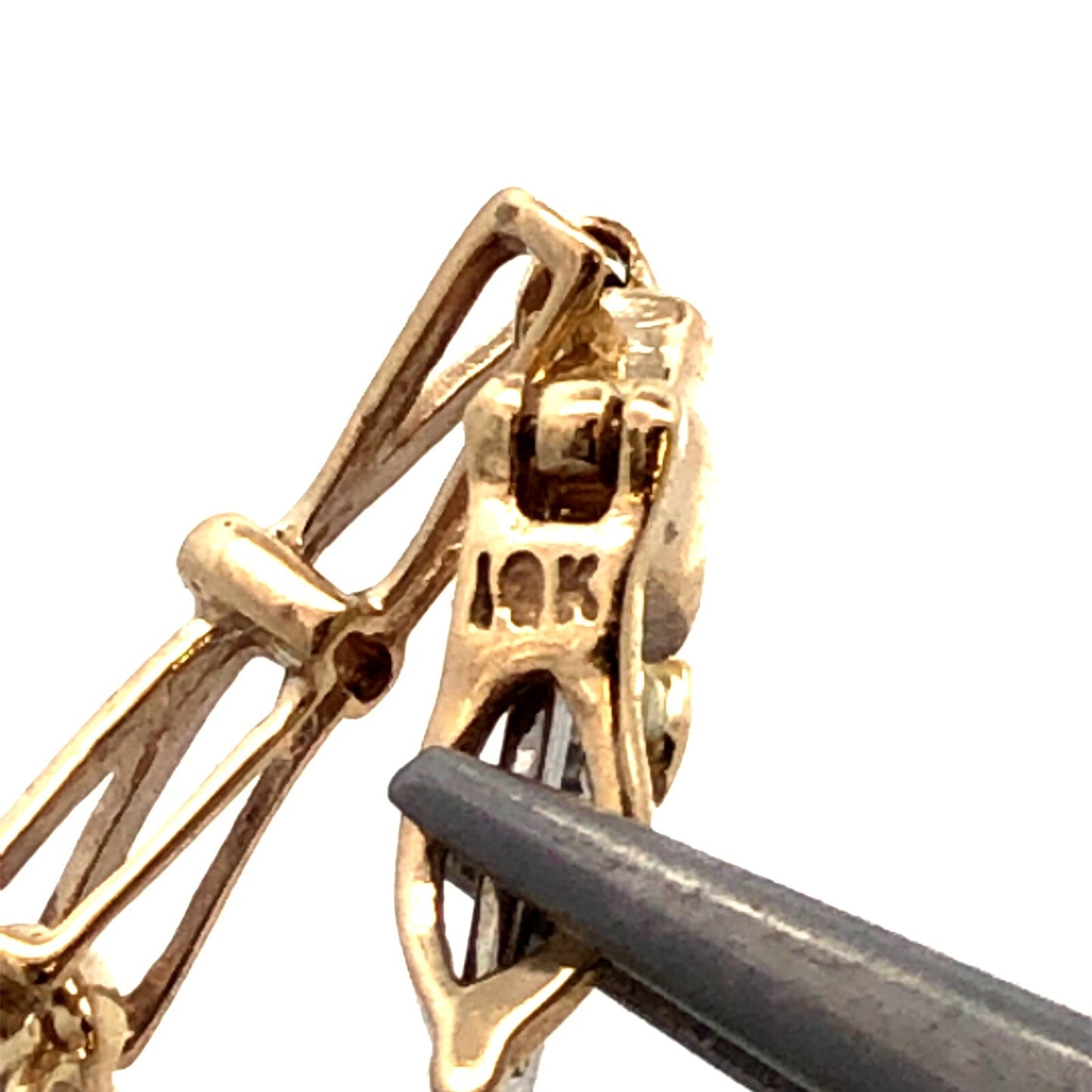 Designer SAY 14K Yellow Gold Oval Green Emerald Diamond Panel Tennis Bracelet