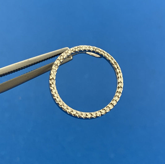 Designer 14K White Gold Diamond Infinity Eternity Anniversary Circle Pendant