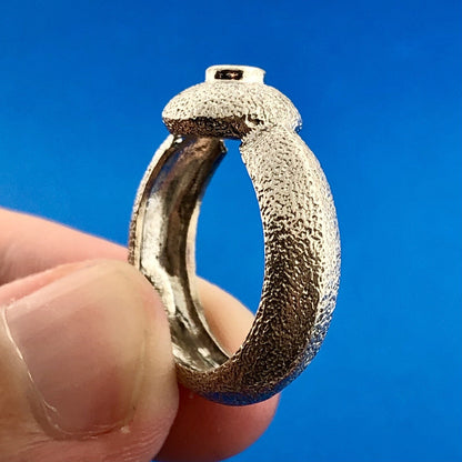 Vintage Mignon Faget 925 Sterling Silver Sea Collection Sapphire Sea Urchin Ring