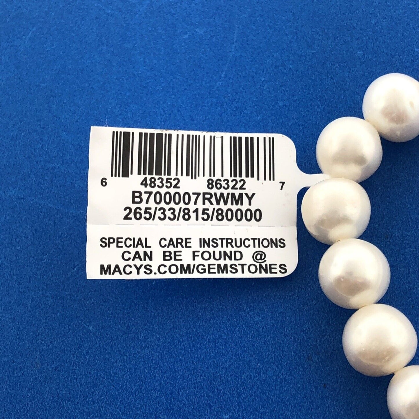 Stunning Sparkling Crystal Ball White Pearl Flexible 6.5" Bracelet New with Tags