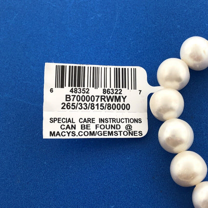 Stunning Sparkling Crystal Ball White Pearl Flexible 6.5" Bracelet New with Tags