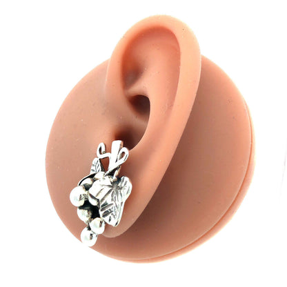 Vintage Taxco Mexico 925 Sterling Silver Grape Bunch Statement Stud Earrings