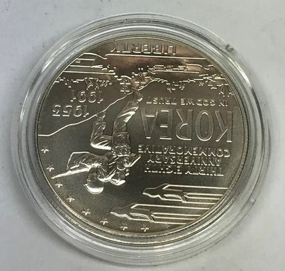 1991 D Korean War Memorial Commemorative BU Silver Dollar OMP/COA