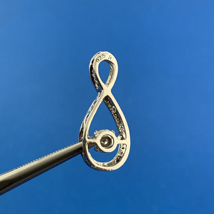 Designer 925 Sterling Silver Floating Diamond Cluster Eternity Infinity Pendant