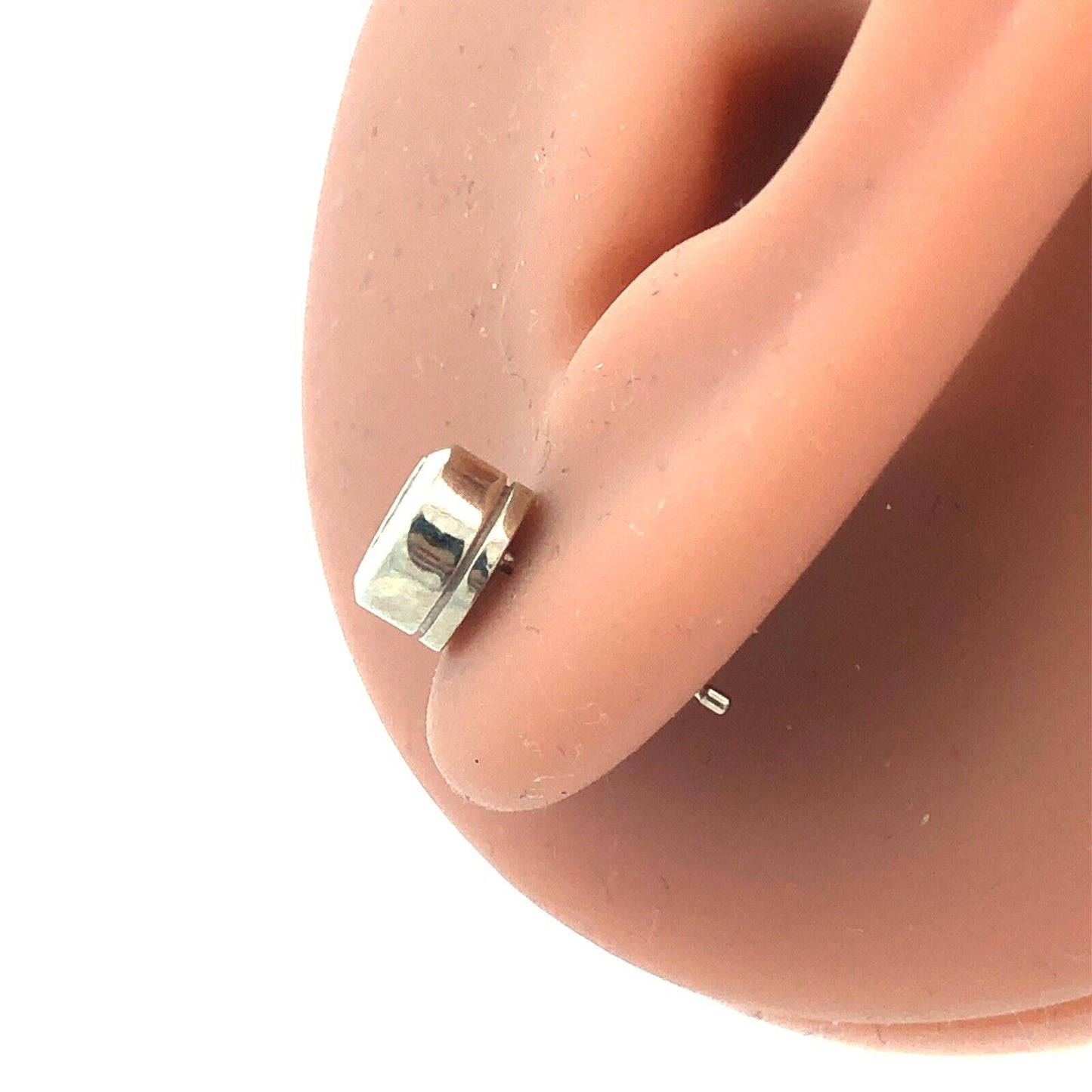 Designer 14K White Gold Round Diamond Stud Earrings