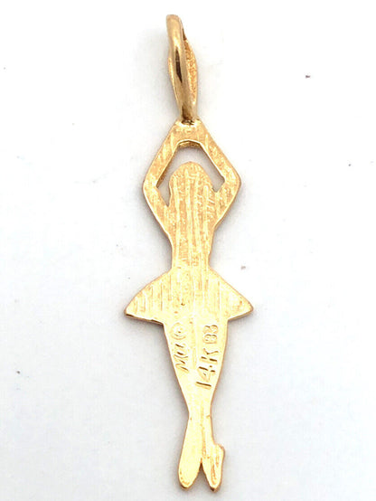 Designer Michael Anthony MA 14K Yellow Gold Ballerina Dance Charm Pendant