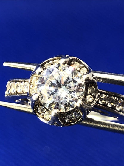 Designer Verragi 925 Sterling Silver Round Cubic Zirconia Engagement Ring