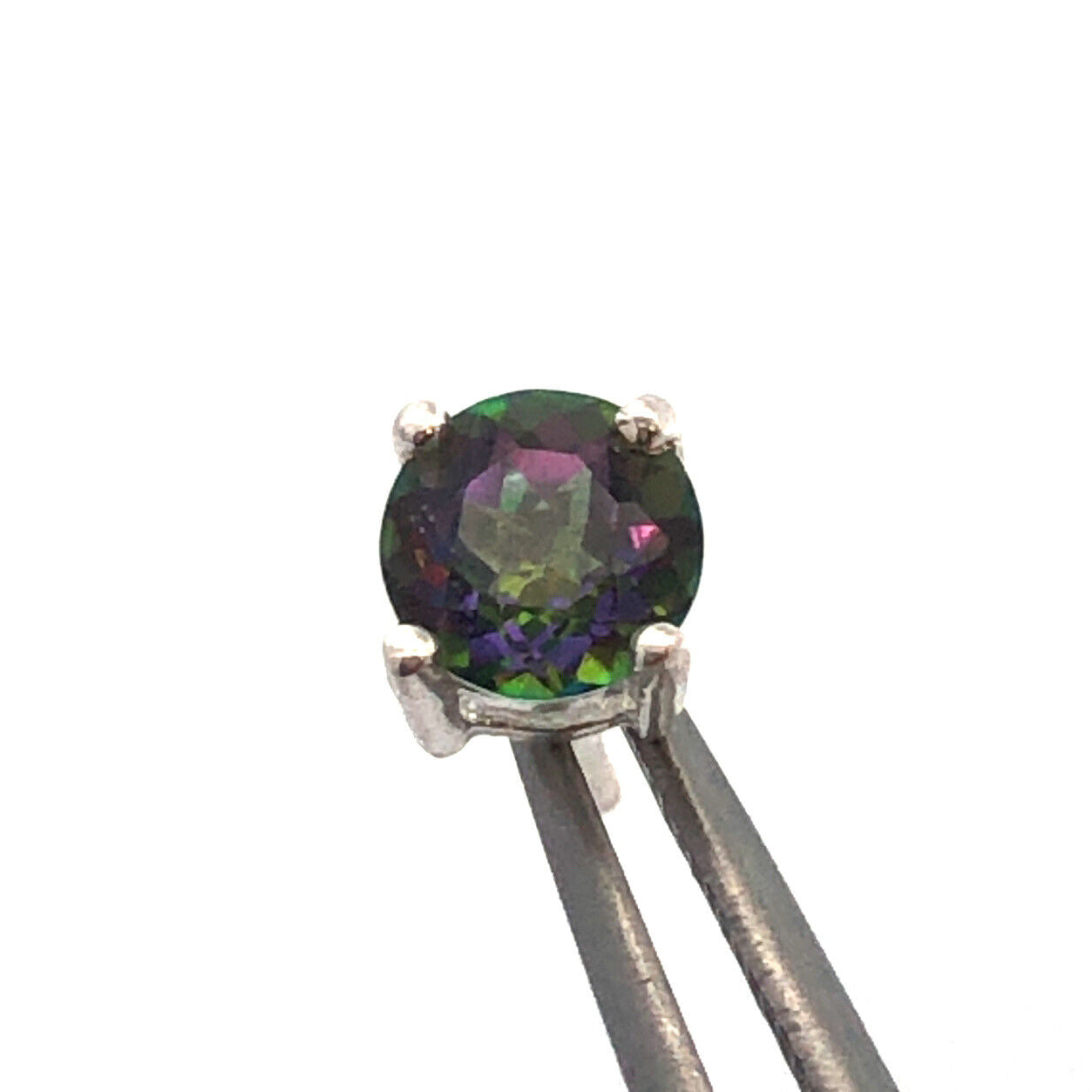 925 Sterling Silver Round Mystic Topaz 5mm Stud Earrings