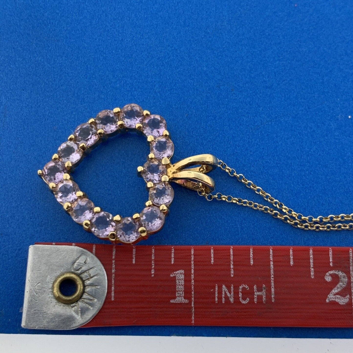 Designer Sterling Silver Vermeil Amethyst Heart February Anniversary Necklace