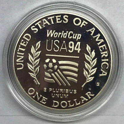 1994 S World Cup USA Commemorative Proof Silver Dollar OMP/COA