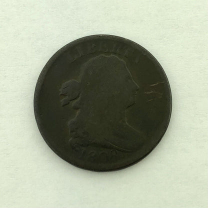 1808 Draped Bust Half Cent 1/2c Better Philadelphia Early American Copper Coin