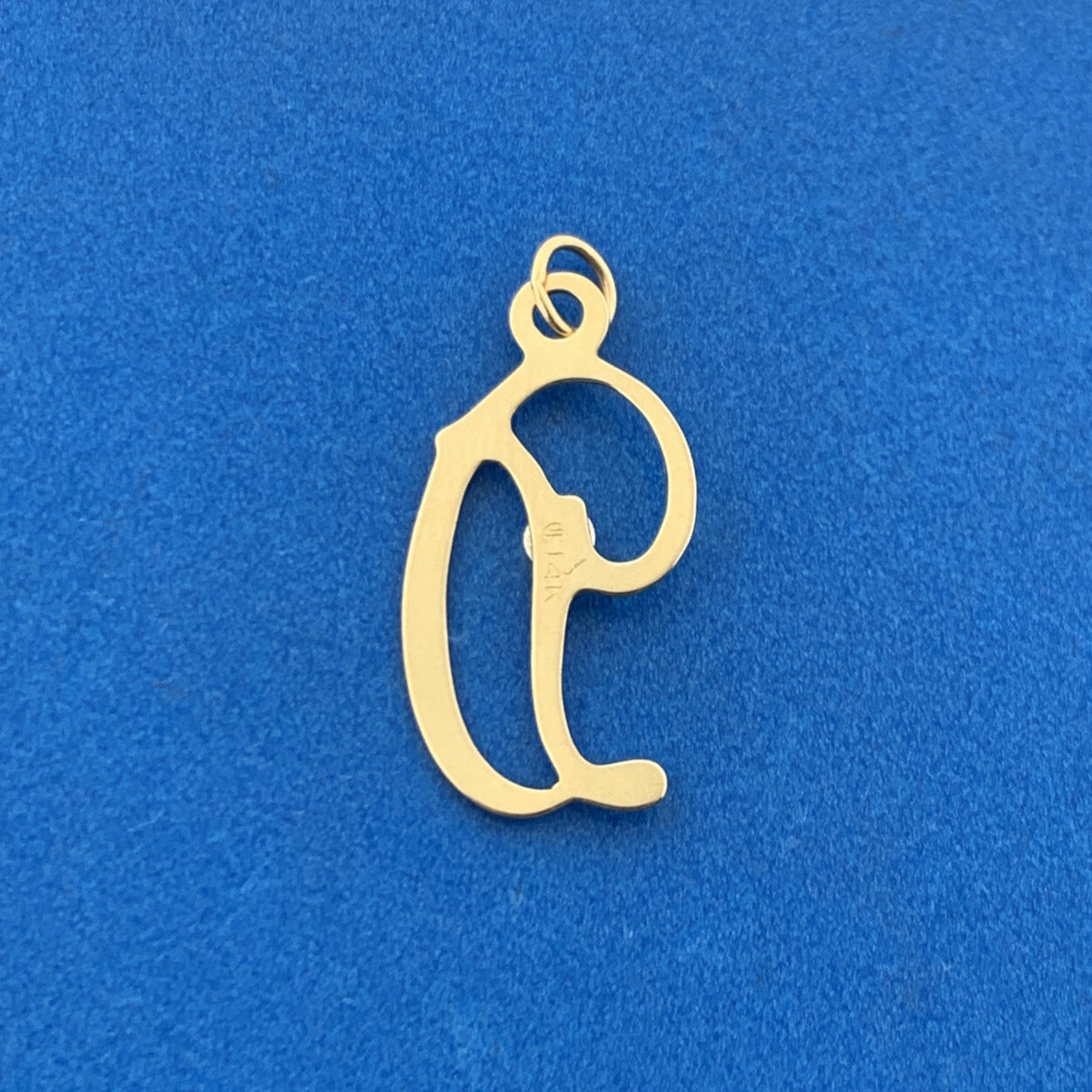 Designer 14K Yellow White Gold Diamond Script D Monogram Letter Charm Pendant