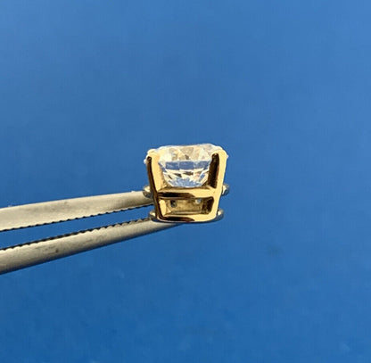 Diamonique 14k Yellow Gold Round Sparkling White Cubic Zirconia Charm Pendant