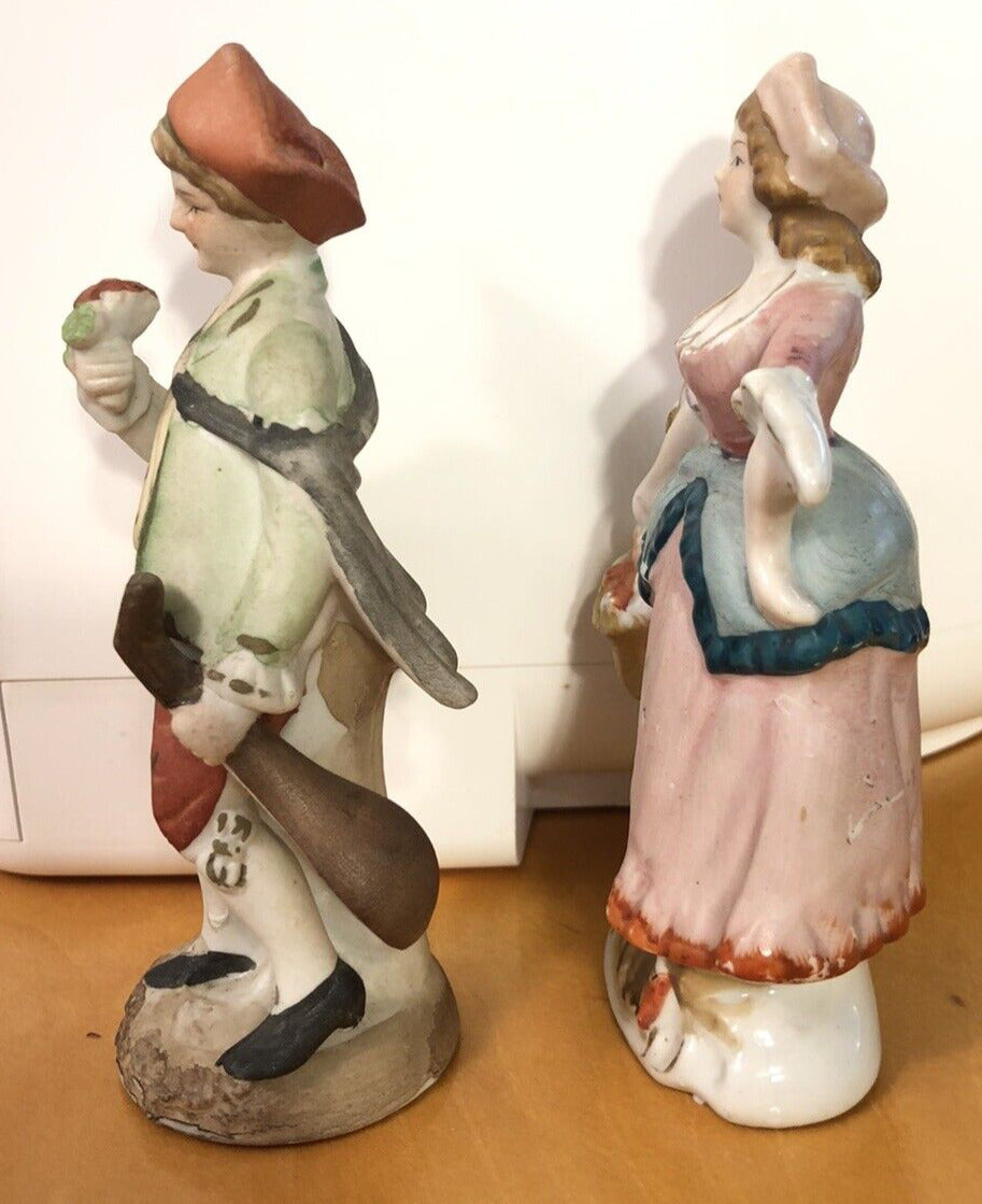 Vintage Occupied Japan Porcelain Man And Woman 2 Piece Lot Of Figurines
