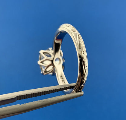 Designer TACORI 925 Sterling Silver Princess Asscher Cubic Zirconia Ring