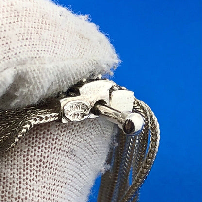 Designer Anatoli 925 Sterling Silver 10 Strand Wheat Link Mesh Cuff Bracelet