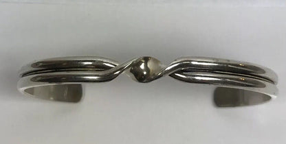 Vintage Sterling Silver 925 Modernist Twist Open Cuff Bracelet
