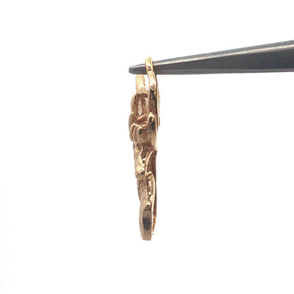 Designer 14K Yellow Gold Deer Buck Hunting Pendant