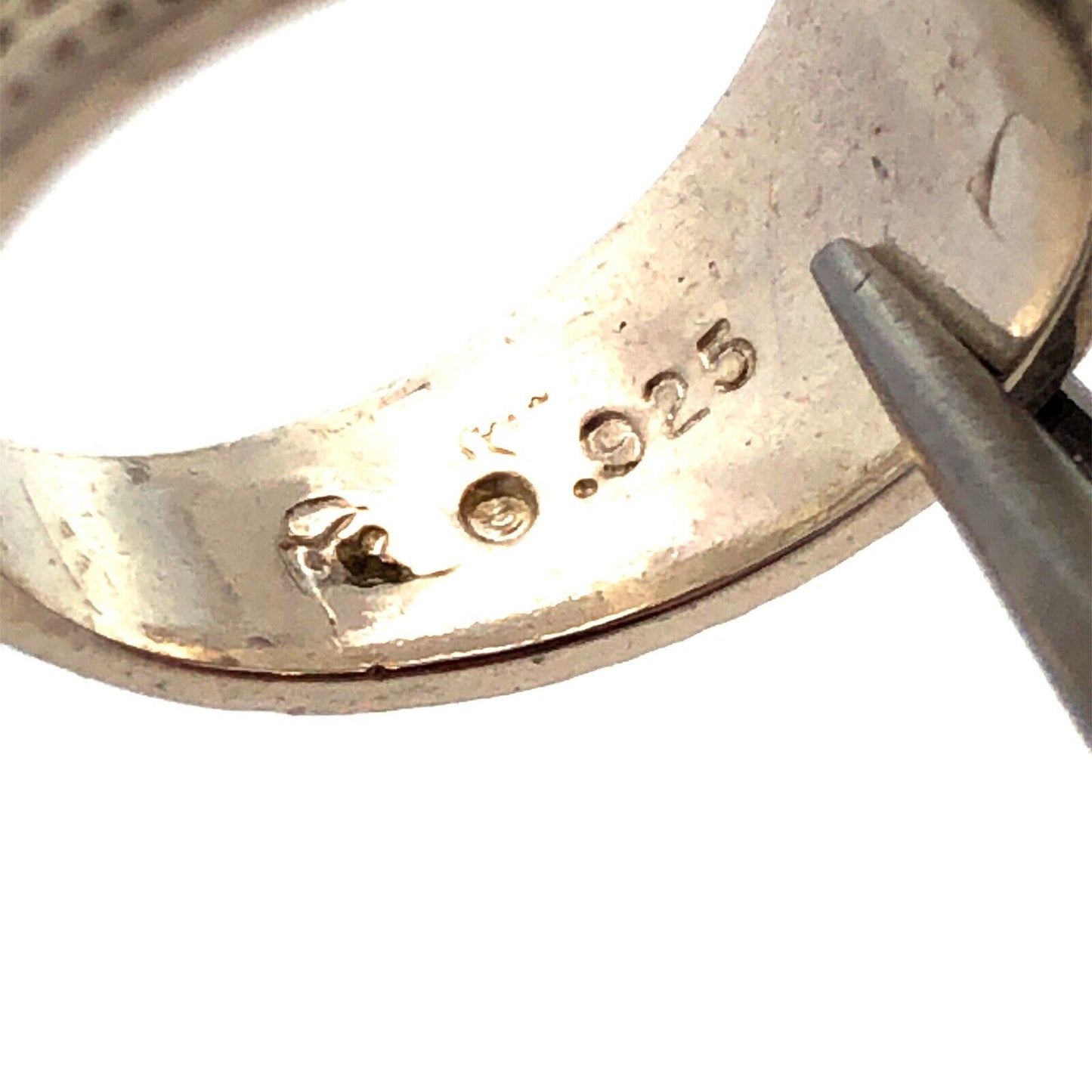 Designer 925 Sterling Silver Floral Detailed Stackable Tapered Wide Band Ring