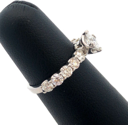 Estate 950 Platinum Princess Square Diamond Engagement Wedding Ring