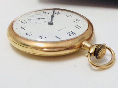 1907 Waltham 14K Gold Riverside Colonial Series Pocket Watch Original Box/COA