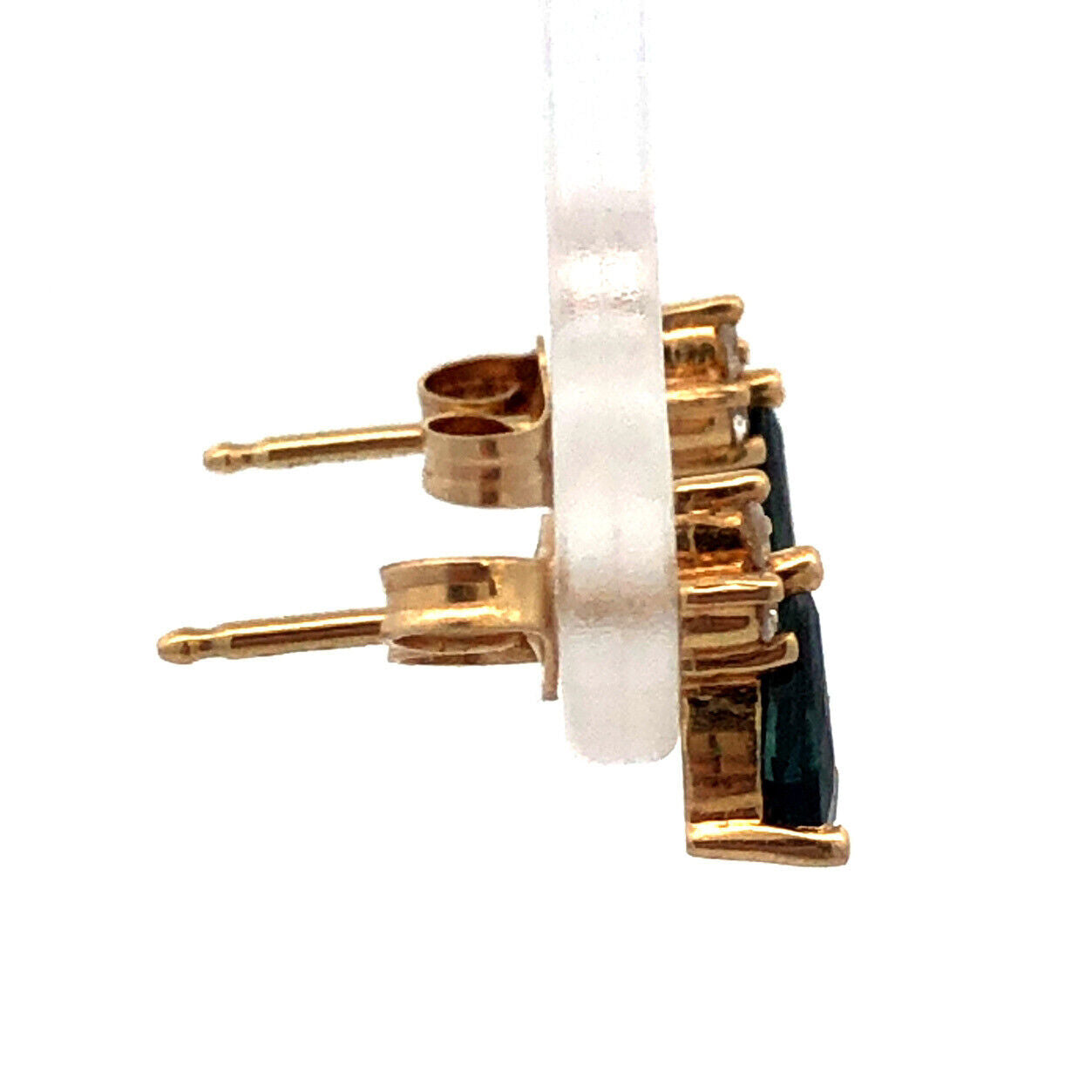 Designer 14K Yellow Gold London Blue Topaz Diamond Accented Stud Earrings