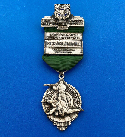 1965 US Coast Guard New Jersey R & P Clubs Sharpshooter Award Ribbon & Medal