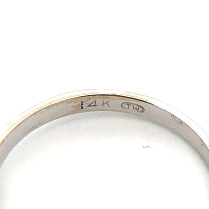 Designer 14K White Gold Round Diamond Solitaire Size 6.75 Engagement Ring