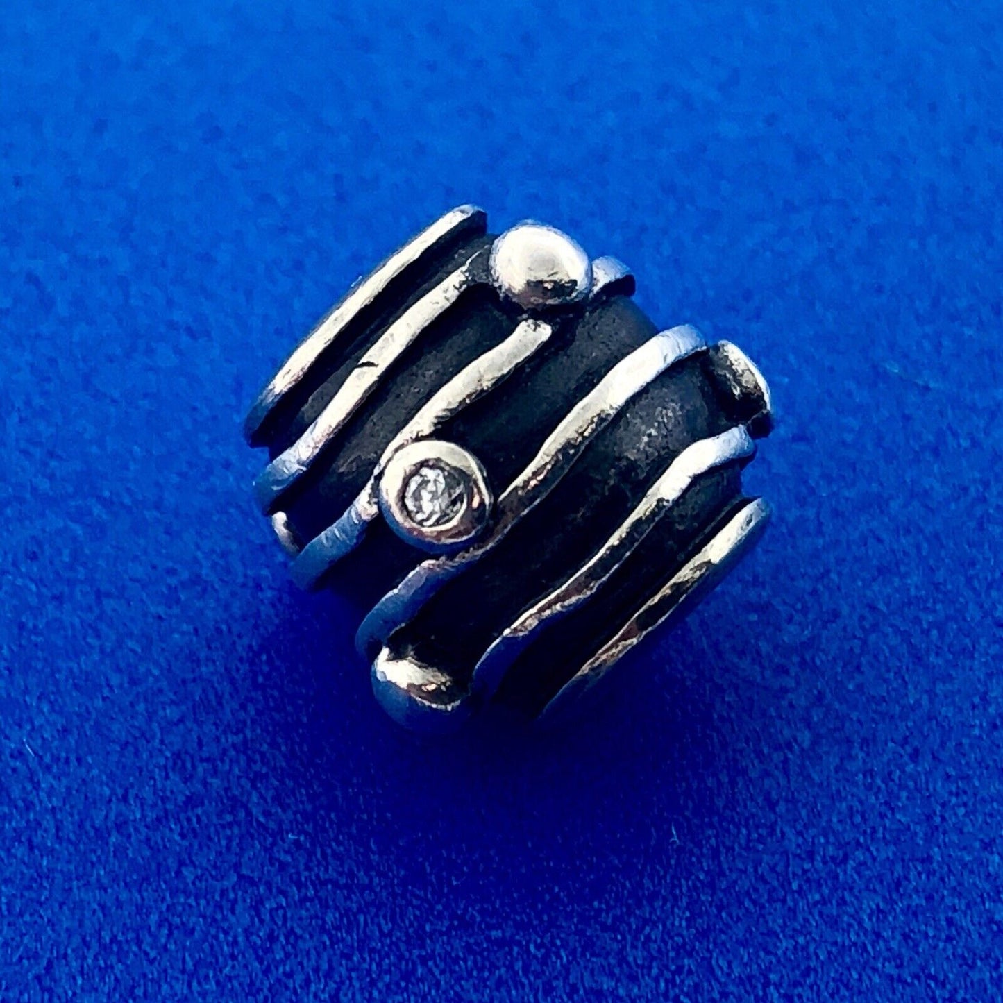 Designer 925 Sterling Silver Cubic Zirconia Bee Hive Slide Bracelet Barrel Charm