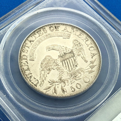 1827 Capped Bust Silver Half Dollar 50c Square Base 2 PCGS AU53 Early US Coin