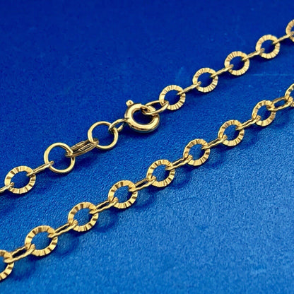 Michael Anthony MA Italy 10K Yellow Gold Textured Oval Link Chain Necklace