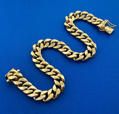 Designer Starz 10k Yellow Gold Cuban Curb Link 8.5" Chain Bracelet