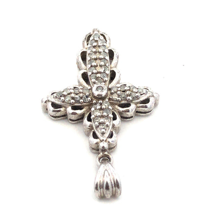 Designer 925 Sterling Silver Diamond Cross Religious Communion Pendant
