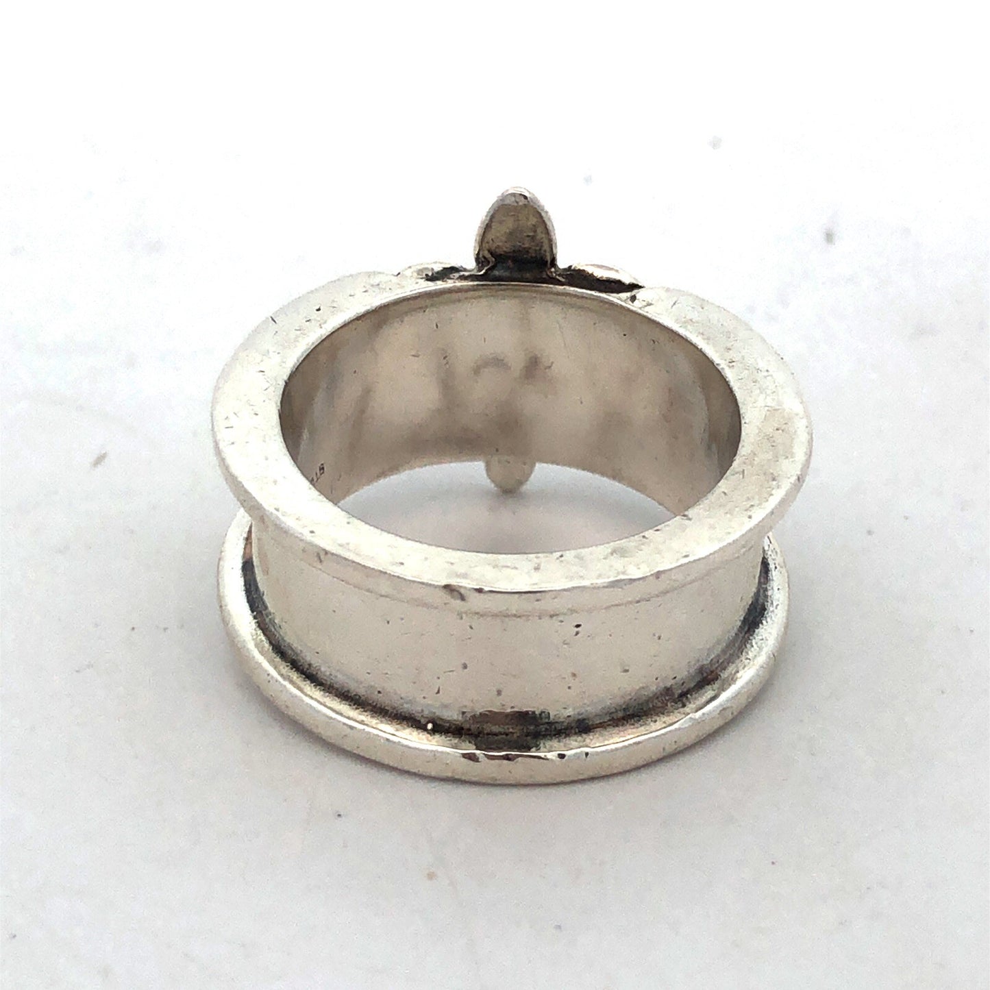 925 Sterling Silver Mignon Faget Louisiana Coll Fleur De Lis Wide Band Ring