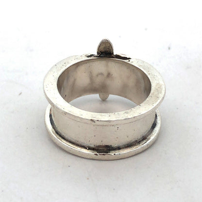 925 Sterling Silver Mignon Faget Louisiana Coll Fleur De Lis Wide Band Ring