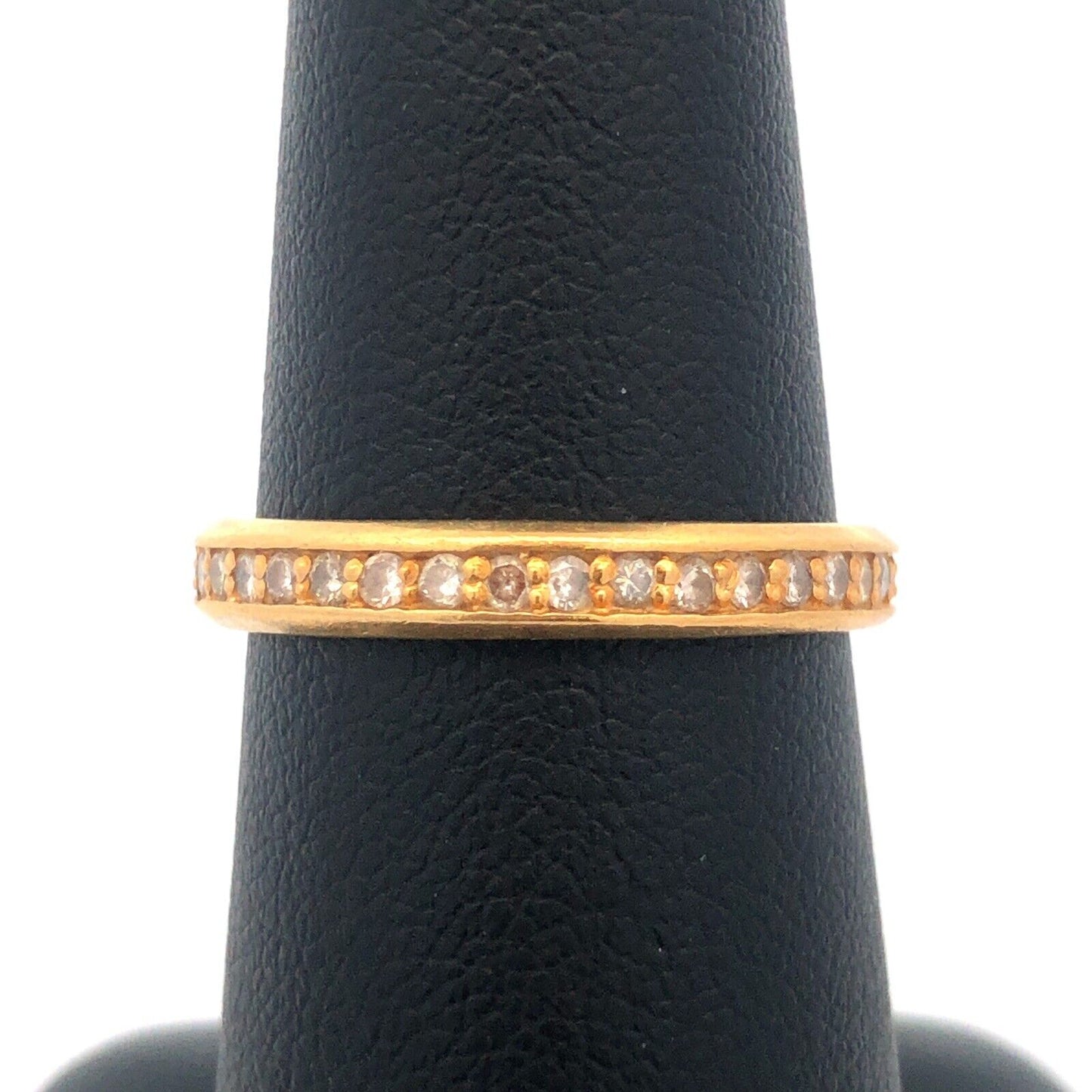 18K Yellow Gold Round Channel Set Diamond Eternity Anniversary Wedding Ring Band