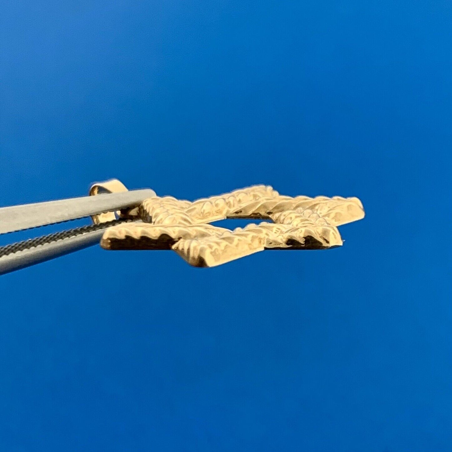 Gorgeous 14k Yellow Gold Rope Braid Religious Star of David Dangle Pendant