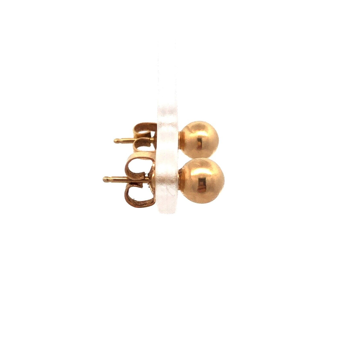 14K Yellow Gold Round Ball Everyday Butterfly-Back Stud Earrings