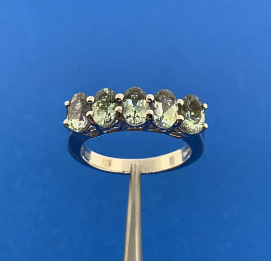 Chuck Clemency STS Sterling Silver 925 Brilliant Green Quartz Cocktail Ring