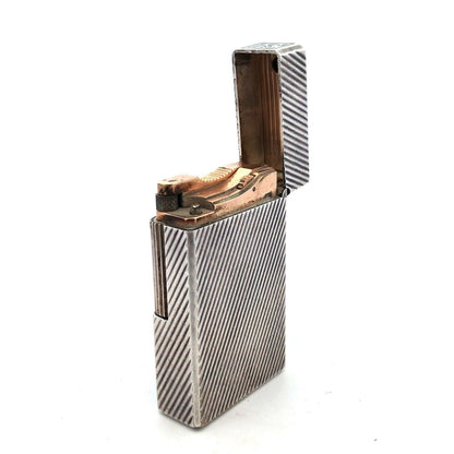 Vintage ST Dupont Paris Two Toned Silver Plated Cigarette Cigar Lighter