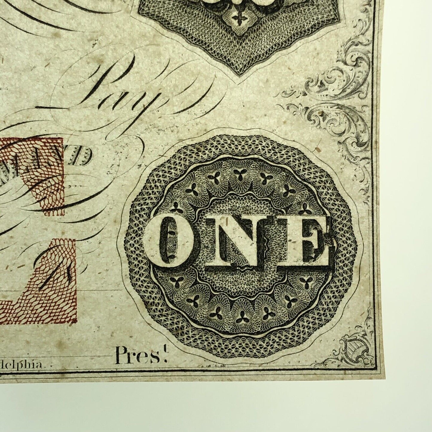 1850 $1 The Sussex Bank Newton New Jersey Obsolete Remainder Currency Note