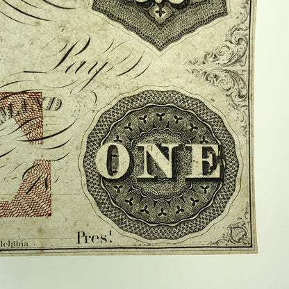1850 $1 The Sussex Bank Newton New Jersey Obsolete Remainder Currency Note