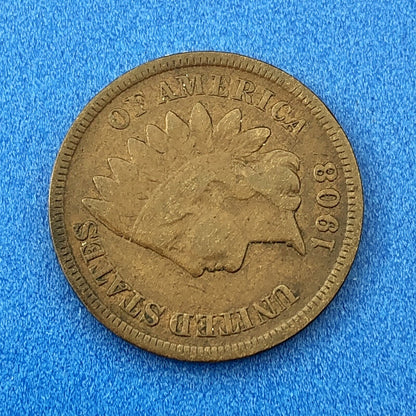 1908 S Indian Head One Cent Penny Type 3 Bronze Better Key San Francisco Coin