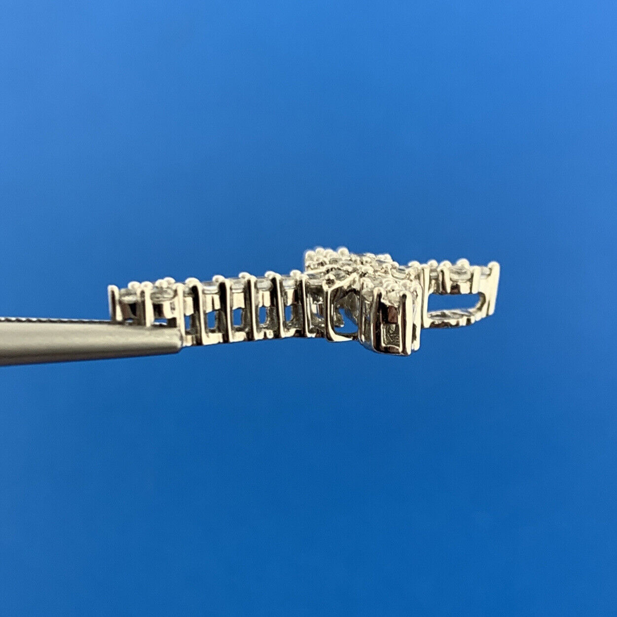 Exquisite 925 Sterling Silver Diamond Cross Religious Communion Easter Pendant